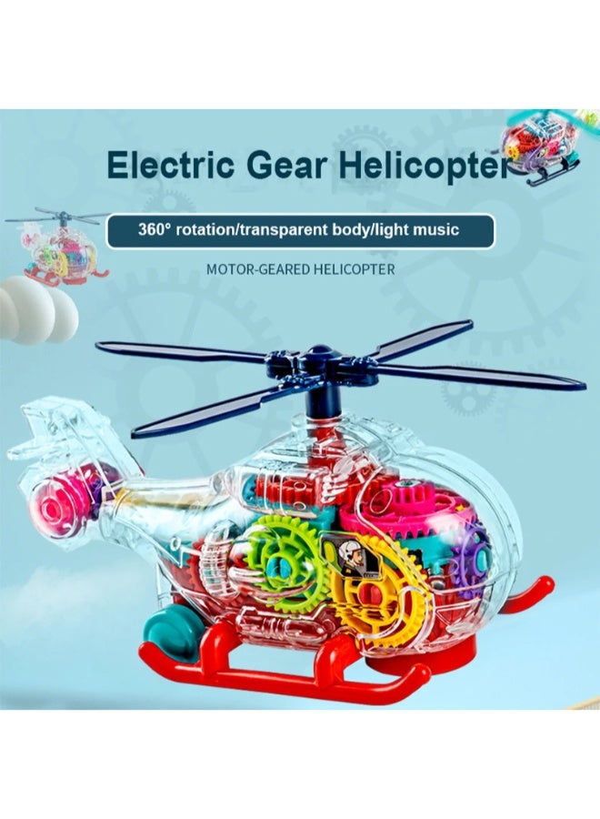 TOY GARDEN Transparent Gear Helicopter Toy for Kids | Light-Up Motorized Toy Vehicle with Rotating Gears, Music, Colorful Lights & Bump and Go Movement | Battery Operated Toy for Children 3+ - Image 5