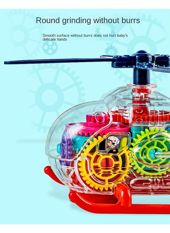 TOY GARDEN Transparent Gear Helicopter Toy for Kids | Light-Up Motorized Toy Vehicle with Rotating Gears, Music, Colorful Lights & Bump and Go Movement | Battery Operated Toy for Children 3+ - Image 3