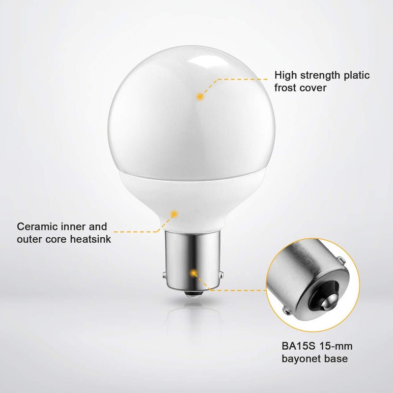 Kohree 12 Volt RV Led Light Bulbs BA15s 20-99/1141/1156 12V Vanity Replacement Bulbs for 5th Wheel Camper Trailer Motorhomes Marine Boat Interior Light Bulb (Pack of 3, 4000K Natural White) - Image 4