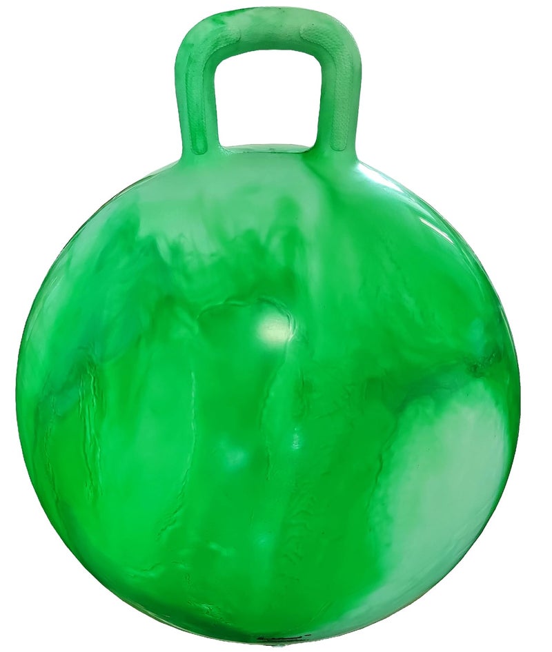 AppleRound Hippity Hoppity Hop Ball Siton Bouncy Ball with Handle 20in50cm Diameter for Children Age 710 Space Hopper Hopball Pump Included Cloud Colors Green - Image 3