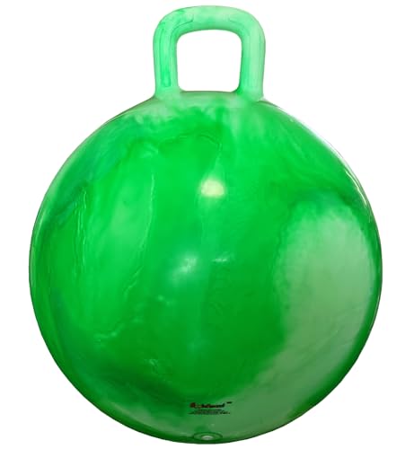 AppleRound Hippity Hoppity Hop Ball Siton Bouncy Ball with Handle 20in50cm Diameter for Children Age 710 Space Hopper Hopball Pump Included Cloud Colors Green - Image 5