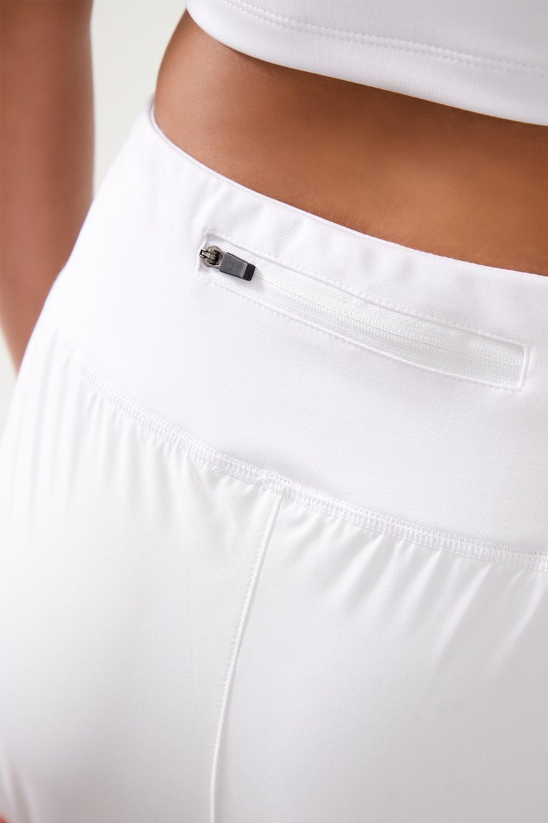 Los Ojos Women's White 2 Layer Sports Shorts - Tights with Shorts 2in1  - Image 5