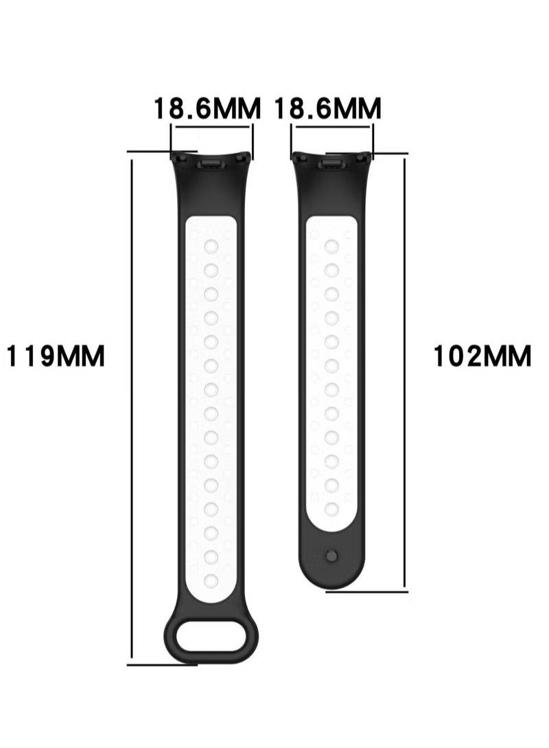 Replacement Band for Xiaomi Mi Band 8 Straps Two Toned | Porous | Breathable | Multi Air Holes Design | Fashion Sporty Watch Bands, for Xiaomi Mi Band 8 (3 Pcs) - Image 5
