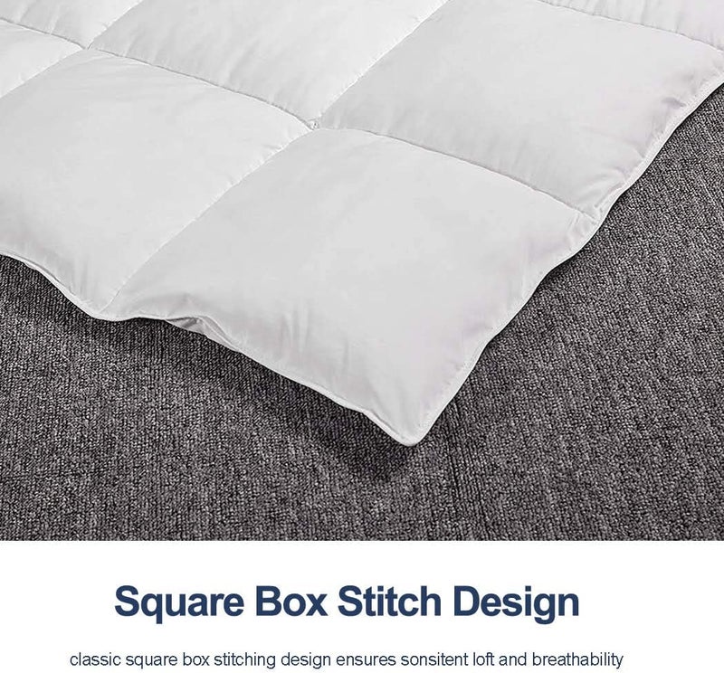 ACCURATEX Duvet Insert Queen Comforter - 400GSM Fluffy Down Alternative Fill Hotel Collection Heavyweight Comforter, Warm Thick Duvet for Fall Winter, 8 Corner Tabs - Machine Washable,White,90x90 - Image 4