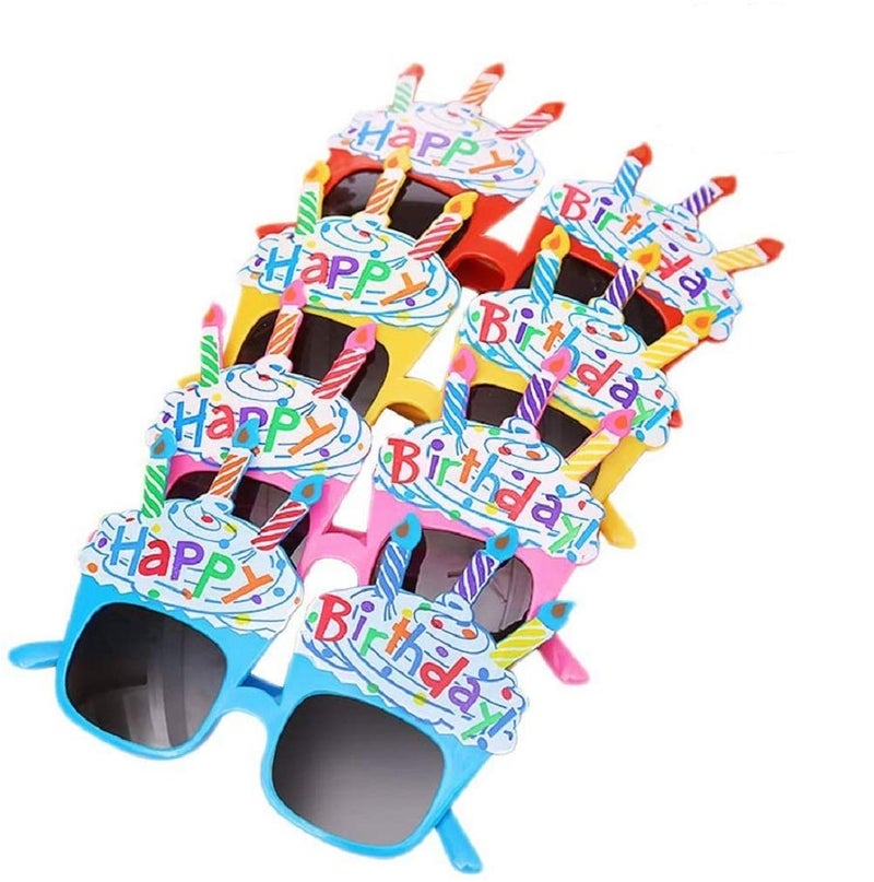 EBTOYS Happy Birthday Candle Sunglasses Novelty Sunglasses for Birthday Gift Party Supplies,4 Pack - Image 1