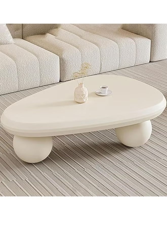 Generic Cloud Coffee Table Irregular Indoor End Table for Living Room Modern Coffee Table Free Shape Coffee Table with 3 Legs,White,120 * 80 * 35cm  - Image 1