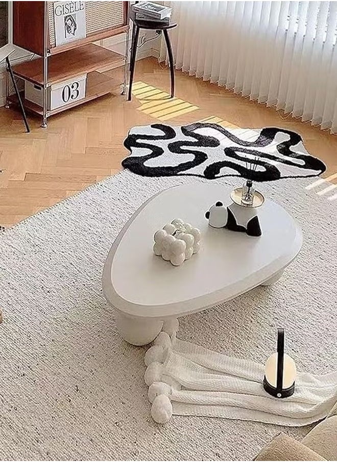 Generic Cloud Coffee Table Irregular Indoor End Table for Living Room Modern Coffee Table Free Shape Coffee Table with 3 Legs,White,120 * 80 * 35cm  - Image 2