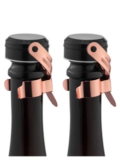 Y&D 2 Pack Rosegold Bottle Stoppers Stainless Steel with Food Grade Silicone Leak Proof Keep Fresh Reusable Saver  - Image 1