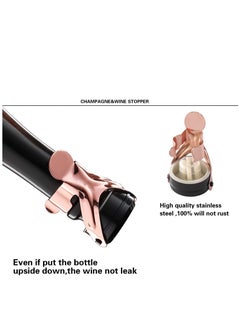 Y&D 2 Pack Rosegold Bottle Stoppers Stainless Steel with Food Grade Silicone Leak Proof Keep Fresh Reusable Saver  - Image 2