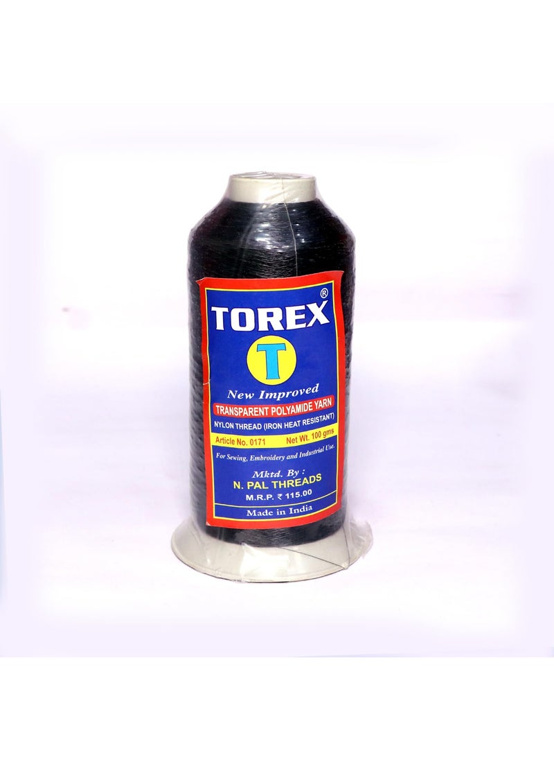 Torex TOREX� | Nylon Invisible Thread for Sewing Quilting - Fishing Line Monofilament Transparent Thread for Wigs Beading - Clear String for Hanging (0.16mm daimeter Thread 7000 meter/7655 Yards Black)  - Image 1