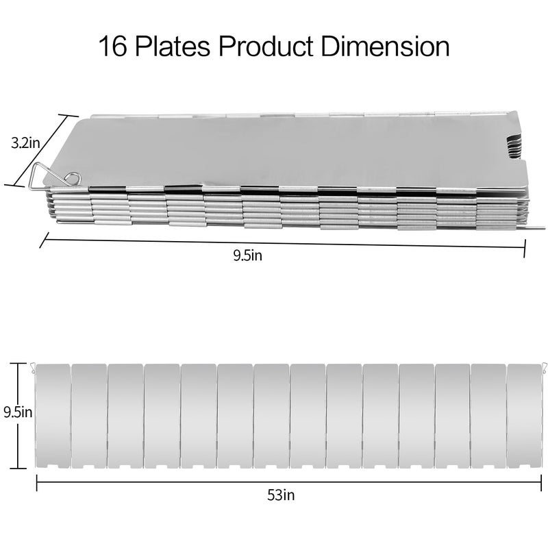 LFSEMINI Stove Windscreen, 16 Plates Aluminum Stove Windshield with Drawstring Bag, for Camping, Butane Stoves - Image 4