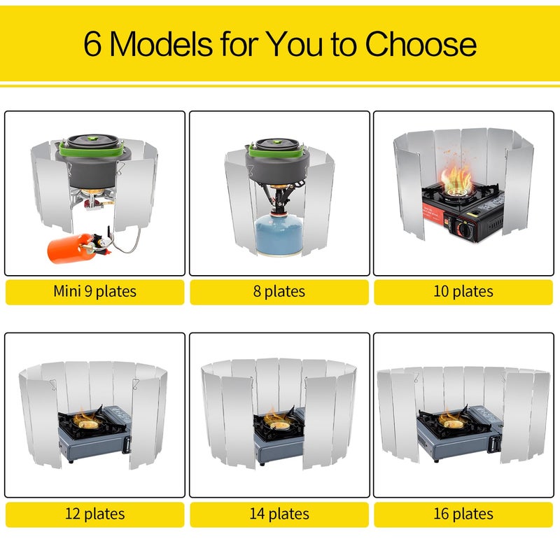 LFSEMINI Stove Windscreen, 16 Plates Aluminum Stove Windshield with Drawstring Bag, for Camping, Butane Stoves - Image 2