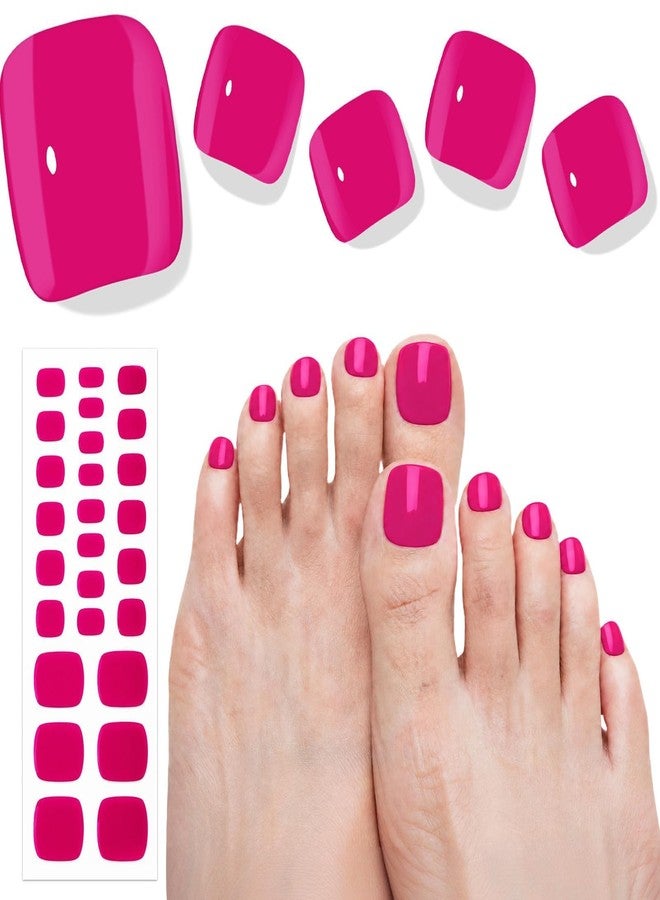 Beaolata Semi Cured Gel Nail Strips - 26 PCS Salon Quality Toe Gel Nail Stickers for All UV Light - Longlasting & Easy Remove Toe Wraps Art Kit for Women (Pink Crush) - Image 1