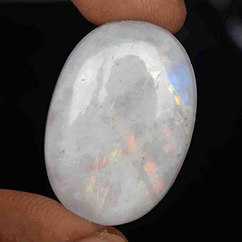 REAL-GEMS Genuine Pure Natural Moonstone Oval Stone 30.00 Ct Certified Cabochon Moonstone Blue Flash Moonstone For Jewelry - Image 3