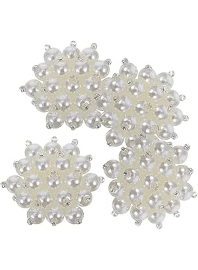 4Pcs Pearl Buttons Flower Embellishments For DIY Jewelry Sewing Wedding Decor Clothing Accessories - Image 1