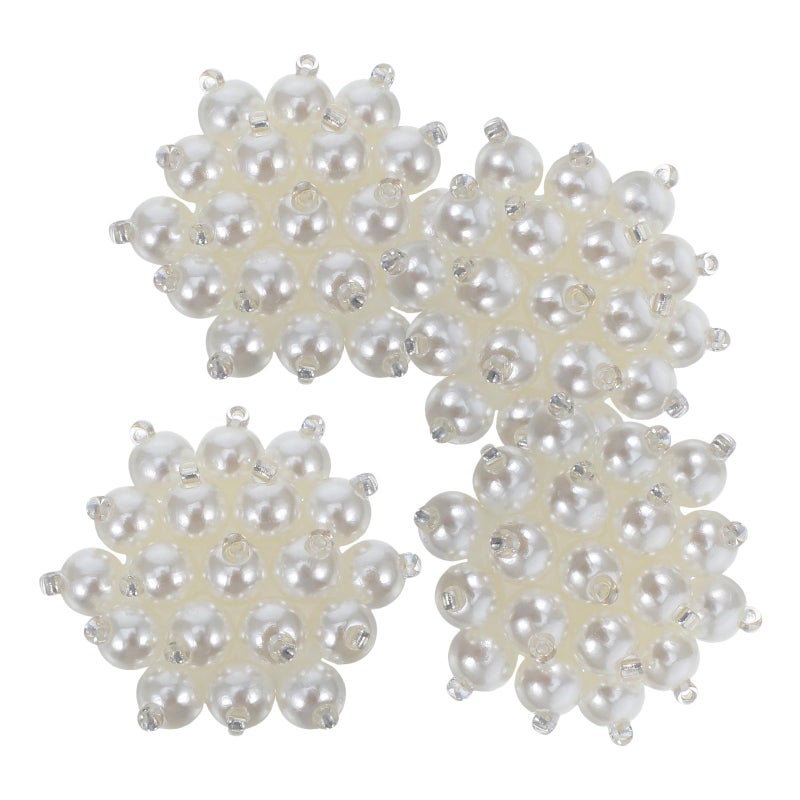 4Pcs Pearl Buttons Flower Embellishments For DIY Jewelry Sewing Wedding Decor Clothing Accessories - Image 2