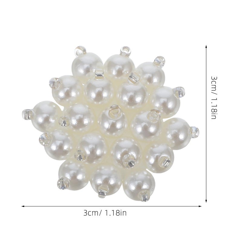 4Pcs Pearl Buttons Flower Embellishments For DIY Jewelry Sewing Wedding Decor Clothing Accessories - Image 3