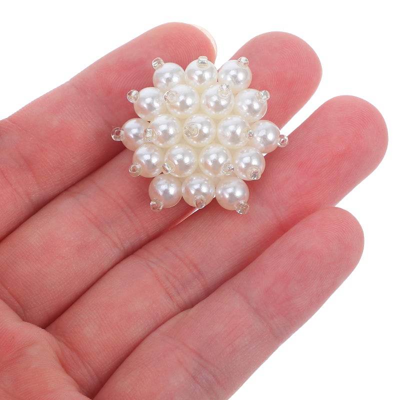 4Pcs Pearl Buttons Flower Embellishments For DIY Jewelry Sewing Wedding Decor Clothing Accessories - Image 5