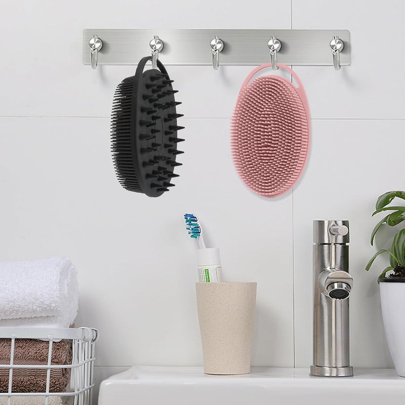 KQNBI Silicone Body Scrubber, Silicone Loofah, 4 Pcs Silicone Shower Scrubber, Exfoliating Silicone Shower Scrubber, 2 in 1 Silicone Body Scrub Brush Scalp Massager Shampoo Brush for All Skin Men Women Kids - Image 5