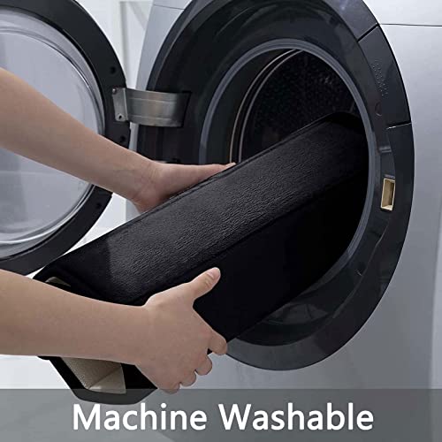 Buganda Memory Foam Bath Mat, 70" x 24", Ultra Soft and Non-Slip Bathroom Rugs, Water Absorbent and Machine Washable Bath Rug Runner for Bathroom, Shower, and Tub, Black - Image 5