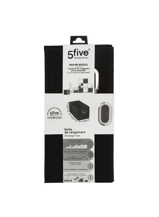 Five Simply Smart High-Quality and Durable Storage Box Black 15 x 31cm 160384J - Image 2