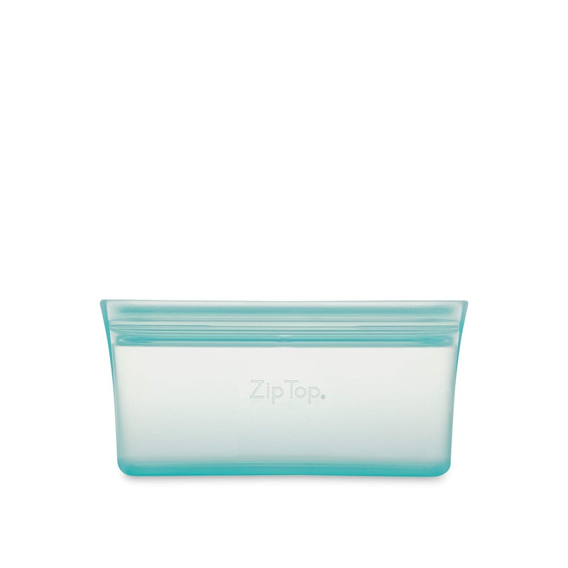 Zip Top Reusable Food Storage Bags | Snack Bag [Teal] | Silicone Meal Prep Container | Microwave  Dishwasher and Freezer Safe | Made in the USA - Image 1