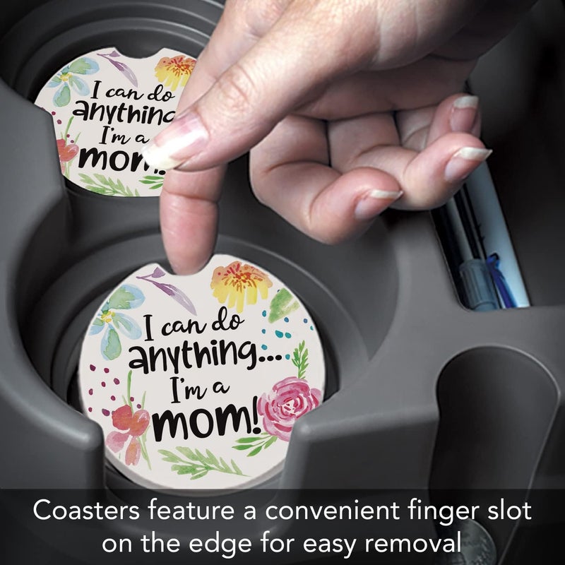 Counterart Thirstystone Can Do Anything Mom Single Absorbnent Stone Coaster for Vehicle Cup Holder 26 Diameter Manufactured in The USA - Image 4