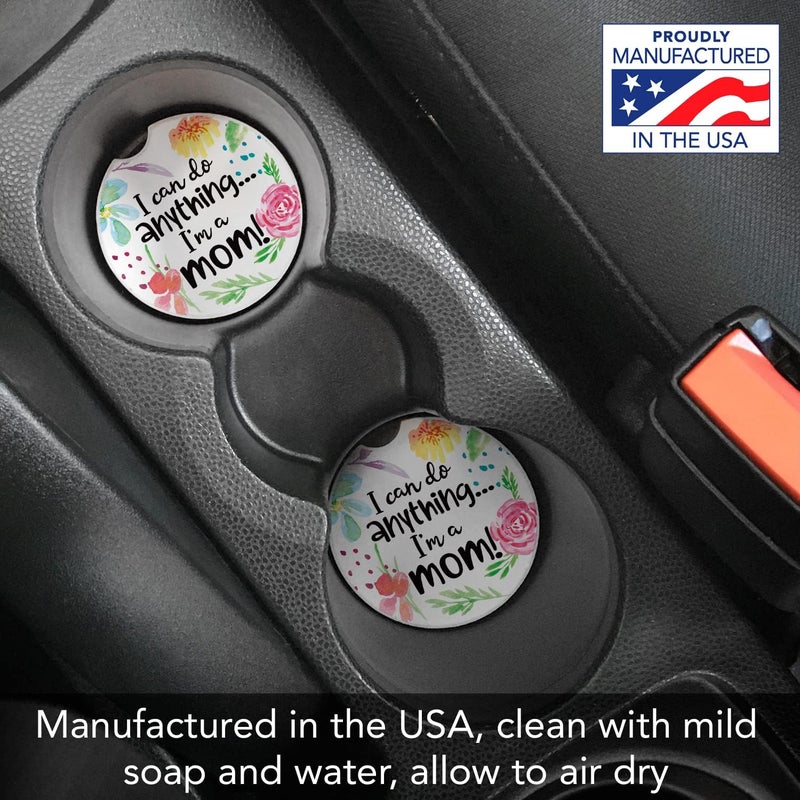 Counterart Thirstystone Can Do Anything Mom Single Absorbnent Stone Coaster for Vehicle Cup Holder 26 Diameter Manufactured in The USA - Image 3