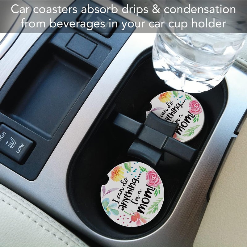 Counterart Thirstystone Can Do Anything Mom Single Absorbnent Stone Coaster for Vehicle Cup Holder 26 Diameter Manufactured in The USA - Image 5
