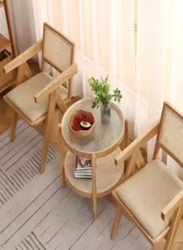 fashionhome 1-Piece Multifunction Modern Household Ergonomic Armrest Side Upholstered Rattan Comfortable Support Backrest Accent Chair for Office Hall Living Room Garden Balcony Yard 51.5x54x80 cm  - Image 5