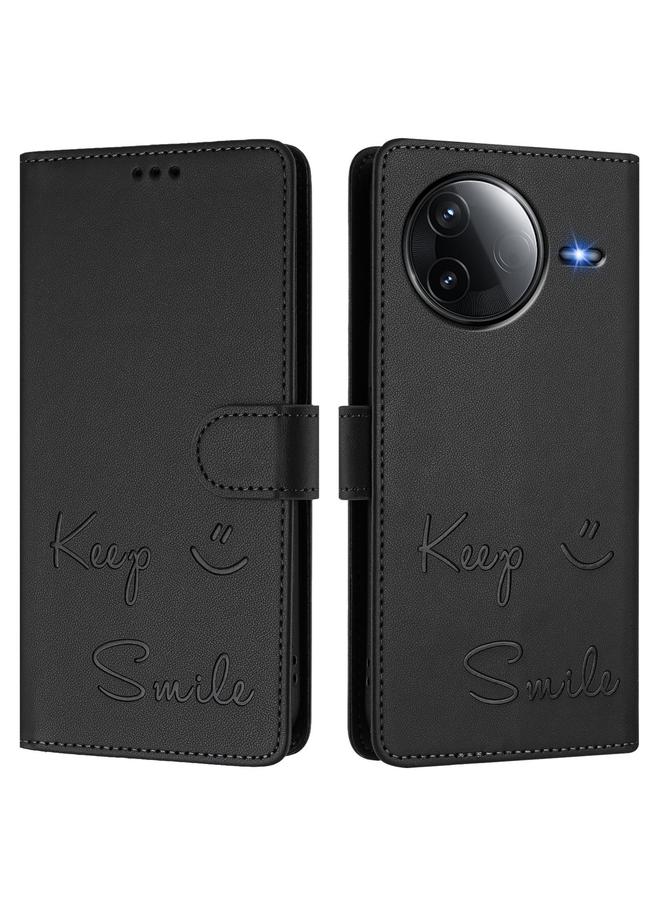 S-TOP Case For Redmi K80 5G / K80 Pro 5G Smile Embossing RFID Leather Phone Case - Image 3