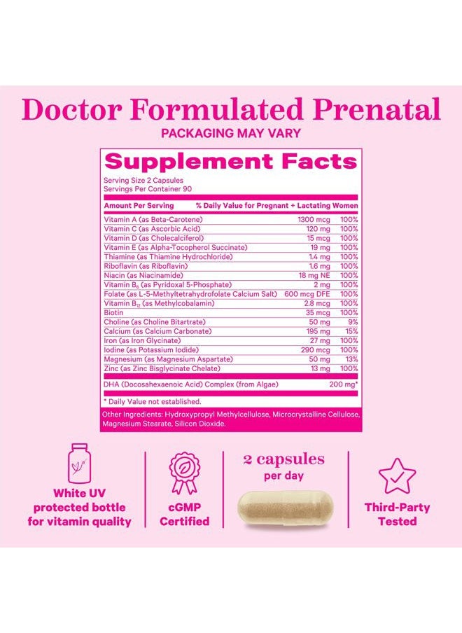 Pink Stork Total Prenatal Vitamins with DHA, Folate, and Iron, 3 Month Supply to Help Support Fetal Development, Pregnancy Must Haves - 180 Capsules  - Image 4