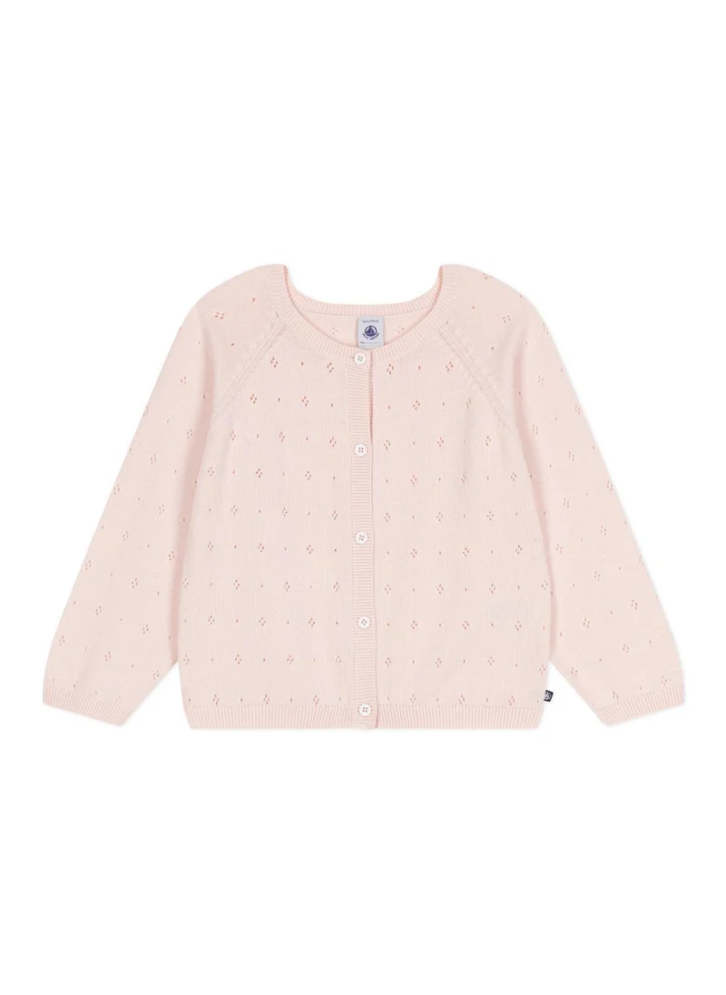 Petit Bateau Children's cotton cardigan in a decorative stitch