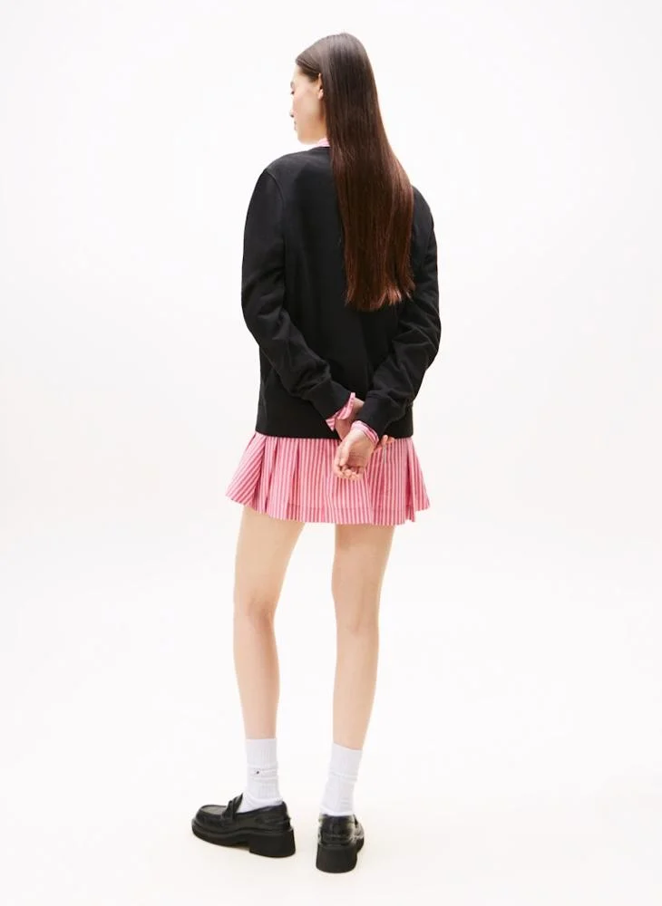 تومي جينز بلوزة قطنية برقبة دائرية برسومات