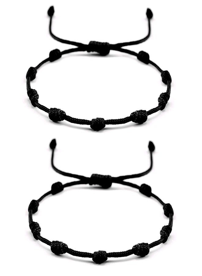 ARTIFICIAL TREE Latest Trend Black Thread Knot Anklets with Single Charm | Adjustable Payal for Women and Girls | Trendy Black Anklets (AT ANK 006) - Image 1