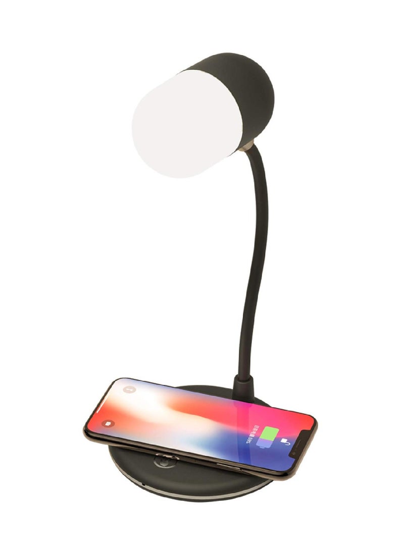 SYOSI LED Desk Lamp with QI chager, Wireless chaging Lamp Bluetooth Speaker Lamp Smart Bedside Lamp 3 Lighting Color Touch Control Nightlight Innovative Table Lamp for Table Bedroom Bedside Office - Image 1