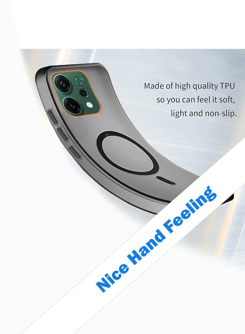 دبليو تيك غطاء حماية أنيق بحواف كاميرا مرتفعة لهاتف أوبو رينو 14 5G 2025 هجين شفاف مع شحن مغناطيسي ماغسيف (MCMPMN) - أسود - Image 3