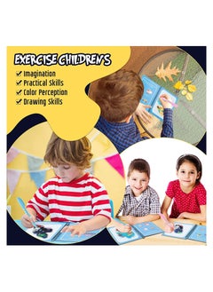 Y&D 8-Piece Cartoon Water Coloring Magic Book With Pen For Toddlers And Kids  - Image 2