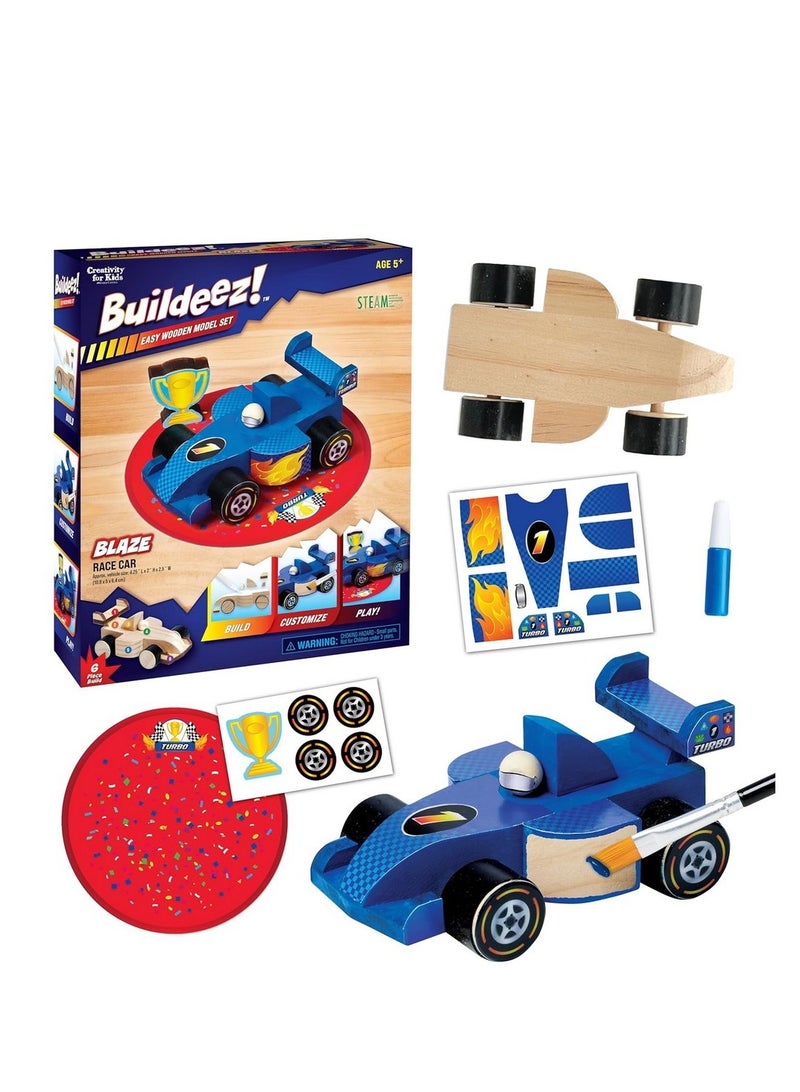 Creativity for Kids Buildeez Race Car Blaze Kit - DIY Buildable Race Car, Customizable Toy, Creative Play, Gift for Boys, Racing-Themed Craft - Image 1