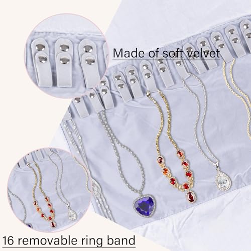 Wodison Travel Velvet Jewelry Roll Earrings Rings Necklaces Organizer Clutch Bag for Necklace - Image 4