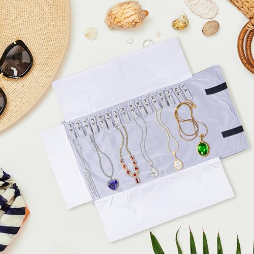 Wodison Travel Velvet Jewelry Roll Earrings Rings Necklaces Organizer Clutch Bag for Necklace - Image 5