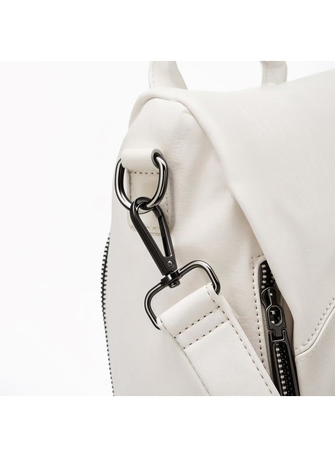 molshine Anti Theft Backpack,Fashion Casual Travel PU Leather Daypack Bag Shoulder Rucksack Handbags for Women HB041, Beige, Large, Classic - Image 5