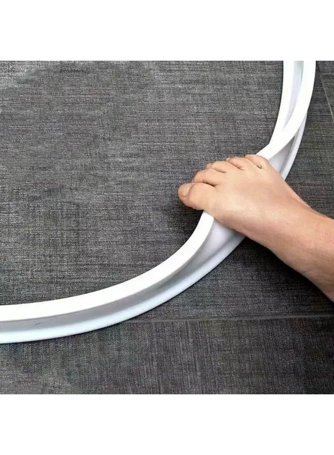 White Waterproof Shower Barrier 78 74 Inch With Drainage Holes Easy Installation - Image 2