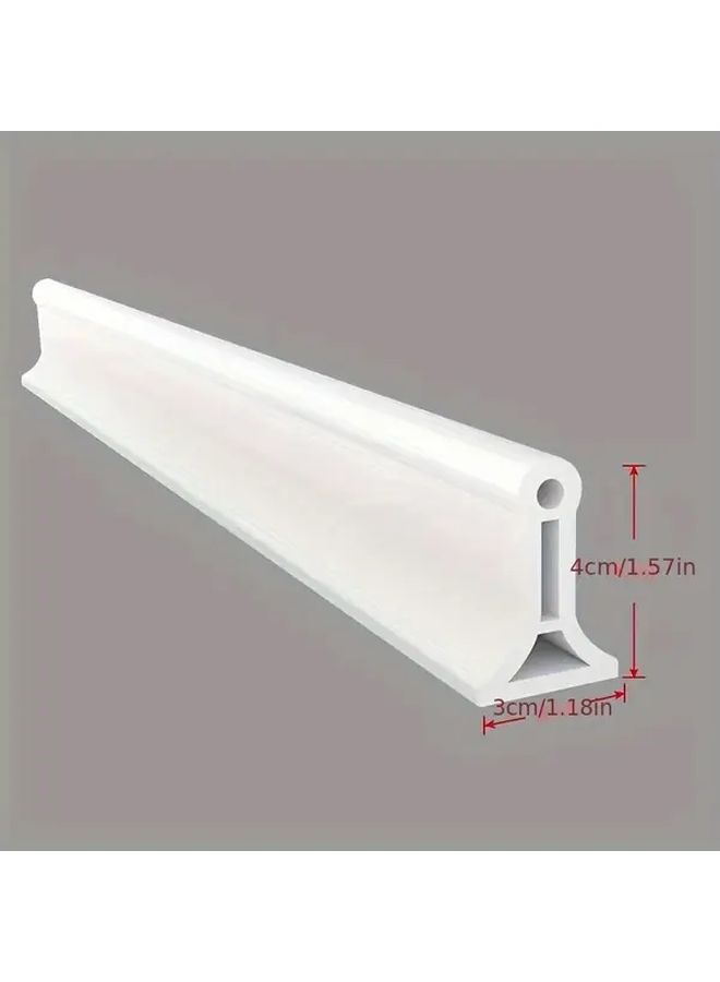 White Waterproof Shower Barrier 78 74 Inch With Drainage Holes Easy Installation - Image 3