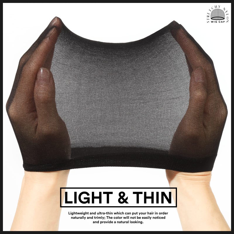 Teenitor Wig Cap,Black Wig Cap 20 Pieces Wig Caps, Black Stocking Caps, Stretchy Nylon Wig Stocking Caps for Women - Image 4