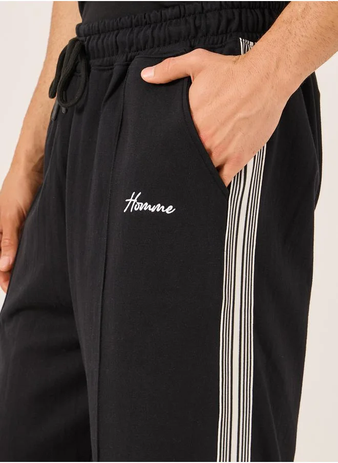Styli Wide Pintuck Open Hem Oversized Joggers