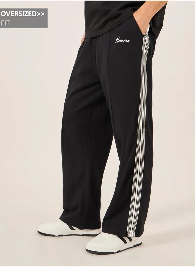 ستايلي Styli Wide Pintuck Open Hem Oversized Joggers