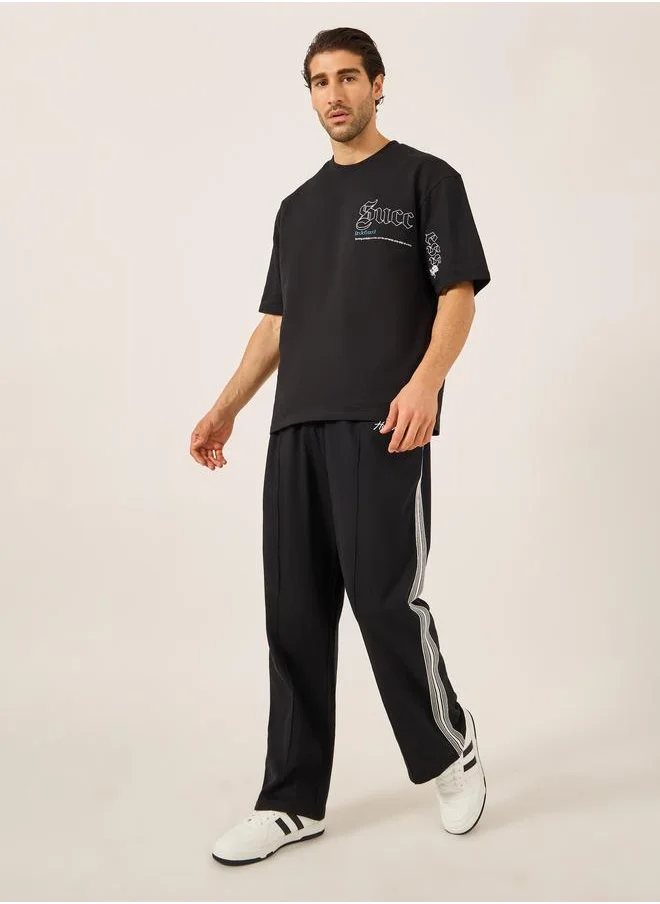 ستايلي Styli Wide Pintuck Open Hem Oversized Joggers