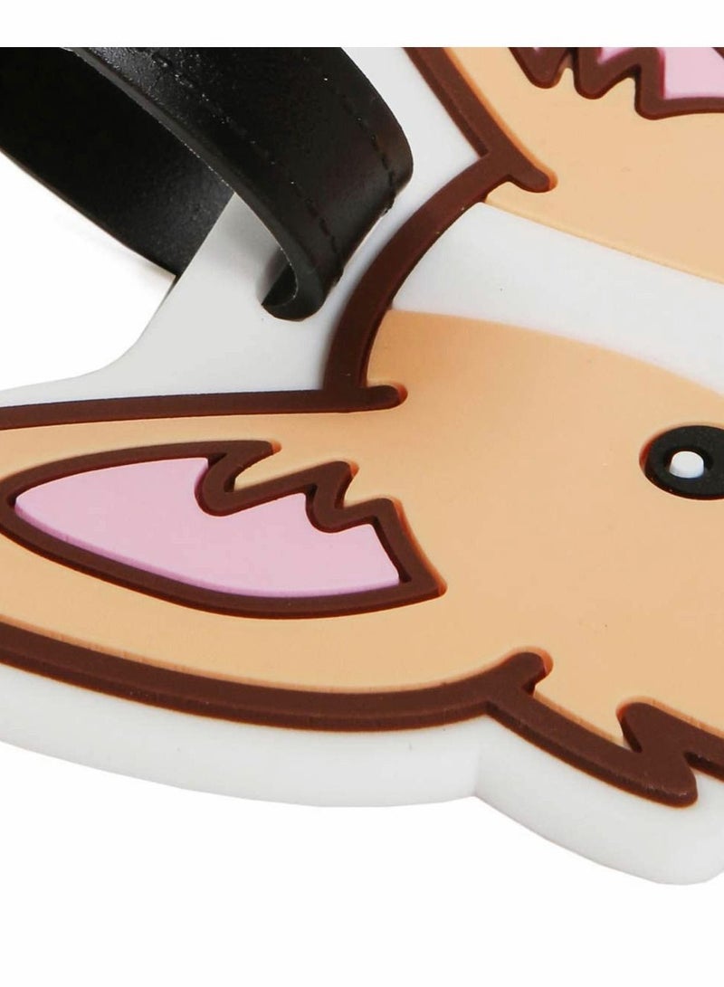 Y&D Luggage Tags for Suitcases, 3 Pcs Cute Corgi Silicone Suitcase Identifiers with Name ID Card  - Image 3