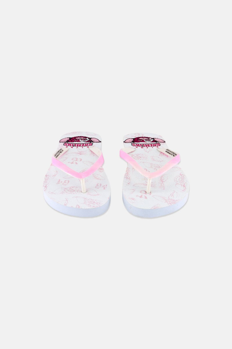 Gremlins Women Slip On Casual Slipper, White - Image 4
